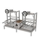 Parrilla Dupla de Alvenaria 118X45 Grelha Argentina Com Elevação e 6 Espetos