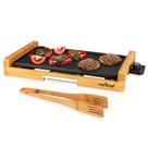 Parrilla Eléctrica de Interior NutriChef sin Humo con Revestimiento Antiadherente y Base de Bambú