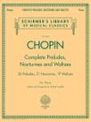 Partitura para piano G. Schirmer Chopin Prelúdios completos 30x23 cm Partitura para piano G. Schirmer Chopin Prelúdios completos 30x23 cm