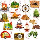 Party Hanging Swirls Happy Camper Camping Theme 36 unidades