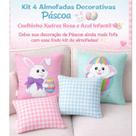 PÁSCOA! Kit 4 Capas Para Almofadas Páscoa Decorativas Coelhinho Xadrez Rosa e Azul PÁSCOA! Kit 4 Capas Para Almofadas Páscoa Decorativas Coelhinho Xadrez Rosa e Azul