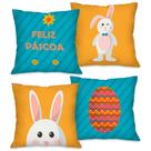 PÁSCOA! Kit com 4 Capas para Almofadas Decorativas Pascoal 45X45cm COLEÇÃO::01