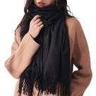 Pashmina Cachecol Scarf Xale Echarpe Lenço Longo Inverno: Modelo Liso com Franjas Diversas Cores