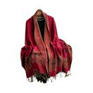 Pashmina Feminina Grossa, Quente E Macia Com Borlas, Estampada, Para Inverno, À Prova De Frio, Tipo