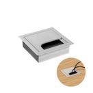 Passa Cabo Max Alumínio Anodizado Quadrado Para Mesas 8 X 8 Cm