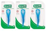 Passa Fio Dental GUM 25 Unidades Auxilia Uso Do Fio Kit c/3