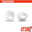 Passa Fio Redondo Branco 46mm para Mesa Kit com 2 Unidades Passa Fio Redondo Branco 46mm para Mesa Kit com 2 Unidades