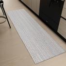 Passadeira Antiderrapante Cozinha / Corredor 1,30m X 45cm Decoração Tear Artesanal Rústico Clean Cru