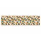 Passadeira aurora geometrico - 66 x 120 - cor 04 - azul(laranja) - edantex