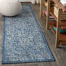 Passadeira JONATHAN Y SMB100B-210 67 x 305 cm azul-marinho e cinza