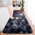 Passadeira Quarto Felpudo Peludo Mesclado Preto 60 X 180 Cm