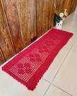 Passadeira Retangular 1,70mx52cm Avulsa 6 Rosas Crochê Artesanal