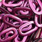 Passante Fivela Oval Plástico Rosa com Glíter 36x20mm 5pçs 10g
