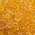 Passante Flor Acrílico Laranja Irisado 6 Pétalas 13mm 10pçs 3g