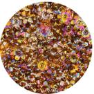 Passante Flor Marrom Irisado 13mm 6 Pétalas 50pçs 15g
