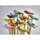 Passarinhos no Espeto Kit Com 10 Enfeites de Jardim 40 cm de Altura