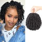 Passion Twist Crochet Hair VIOLET, 6 polegadas, 9 pacotes, preto natural