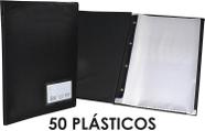 Pasta Catalogo com 100, 50 e 10 Envelopes Finos A4 Preta ACP