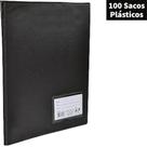 Pasta Catálogo Ofício Preta ACP com 50 ou 100 Sacos Plásticos Para hinos de igreja, Empresas, Portifólios, Trabalhos Esc