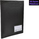 Pasta Catálogo Ofício Preta ACP com 50 ou 100 Sacos Plásticos Para hinos de igreja, Empresas, Portifólios, Trabalhos Esc