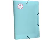 Pasta com Aba de Plástico 23,2x33,2cm - com Elástico DAC Breeze 802PP-AZ Azul