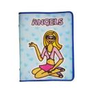 Pasta com Ziper Colegial Yes Angels Azul Estampada Aula Escolar Resistente Leve Documentos Folhas