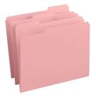 Pasta de arquivos reforçada com borrões, aba de 1/3 de corte rosa