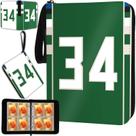 Pasta de cartas de basquete KivolFun 400, bolso com mangas verdes