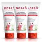 Pasta de dente BOTAO Kids com sabor natural de morango, pacote com 3