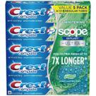 Pasta de dente Crest Complete Whitening + Scope 192 ml (pacote com 5)
