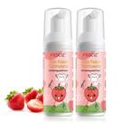 Pasta de dente de espuma Pegciz Kids com baixo teor de flúor, 2 pacotes de morango