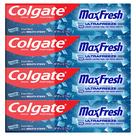 Pasta de dentes Colgate MaxFresh Cool Mint com flúor 180mL, pacote com 4 unidades