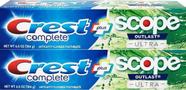 Pasta de dentes Crest Complete Whitening Plus Scope Outlast 184g x2