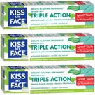 Pasta de Dentes Kiss My Face Triple Action Gel - 133ml (Pacote com 3) Pasta de Dentes Kiss My Face Triple Action Gel - 133ml (Pacote com 3)