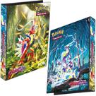 Pasta Fichário Álbum Capa Dura Pokémon Escarlate e Violeta Koraidon Miraidon 4 Argolas