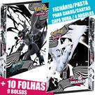 Pasta Fichário Álbum Pokémon Escarlate Violeta Raio Preto Fogo Branco Capa Dura Carta Card 10 Folhas