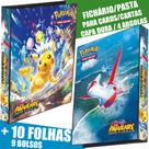 Pasta Fichário Álbum Pokémon Fagulhas Impetuosas Pikachu Latios Latias Capa Dura 10 folha carta card