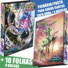 Pasta Fichário Álbum Pokémon Forças Temporais Capa Dura com 10 folhas 9 bolsos para Cards Cartas