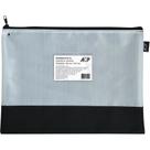 Pasta Malote NYLON com Zíper 25X34,5CM PRETO/CINZA Pacote com 5 Unidades