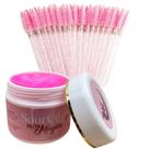 Pasta Modeladora De Sobrancelhas em gel Serum e 50 Escovinha Cilios Sourcil kit