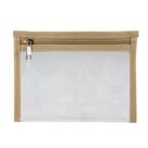 Pasta Organizadora Le Pvc Transparente com Acabamento em PU com Zíper - Bege 15x20 cm