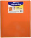 Pasta Portfólio C-Line Polipropileno 2 Bolso com Grampos Laranja