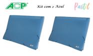 Pasta Sanfonada A4 12 Div. Azul Pastel 1727 Kit Com 2 ACP