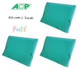 Pasta Sanfonada A4 12 Div. Verde Pastel 1727 Kit Com 3 ACP