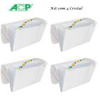 Pasta Sanfonada Plastica A4 12 Div. Cristal Kit c/4 Pcs ACP