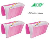 Pasta Sanfonada Plastica A4 12 Div. Rosa Kit c/3 Pcs ACP Pasta Sanfonada Plastica A4 12 Div. Rosa Kit c/3 Pcs ACP