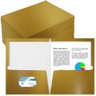 Pasta Yeaqee, pacote com 100 unidades, papel laminado brilhante, carta dourada