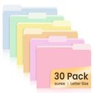 Pastas de arquivo SUNEE, pacote com 30, Manilla, 8,5 x 11 polegadas, 6 cores brilhantes