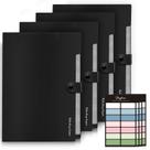 Pastas de arquivos expansíveis SKYDUE, 8 bolsos, A4, tamanho carta, pacote com 4