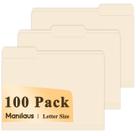Pastas de arquivos Manilaus Letter Size 8,5 x 11, pacote com 100